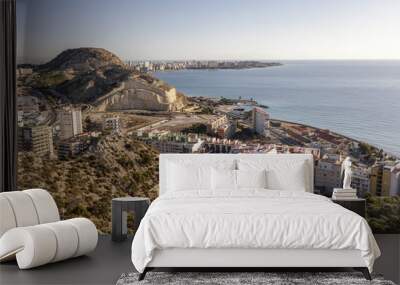  General city view from santa barbara castle.Alicante, Spain. Wall mural