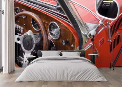 red vintage british car Wall mural