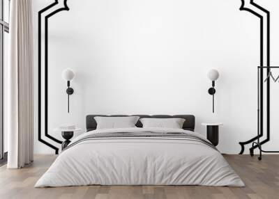 A black outline frame with an elegant design surrounds an empty white space Wall mural