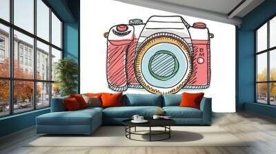 beautiful simple colorful camera slr logo Wall mural