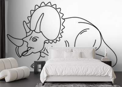 coloring page for children cute dinosaur Wall mural