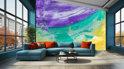 Abstract hand drawn colorful acrylic background Wall mural