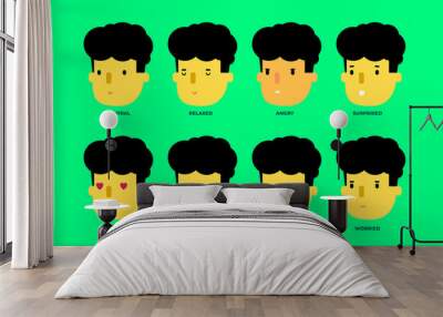 Faces collection set Wall mural