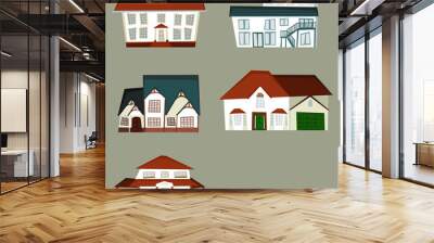 residential houses set 2 Wall mural