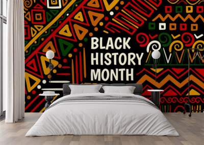 Abstract black history month background with pattern Wall mural