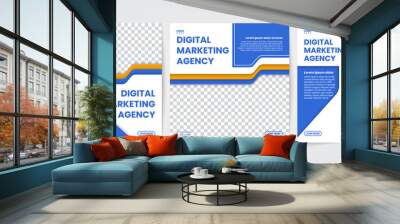 digital business marketing posters for social media post templates Wall mural