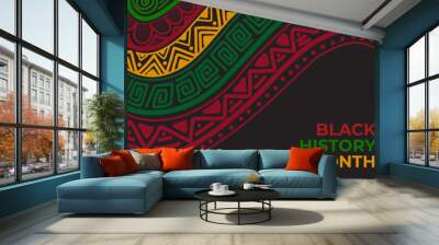 hand drawn black history month background Wall mural