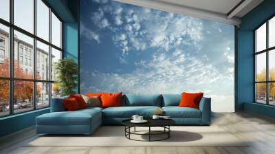 Clouds in the blue sky Wall mural