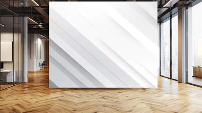 Abstract white and gray color modern design stripes Wall mural