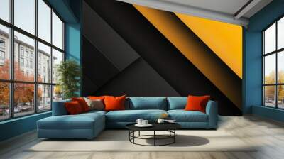 abstract yellow and black are light pattern with the Wall mural