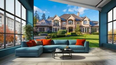 home 3d illustration of a newly built luxury home Wall mural