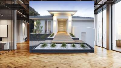 White contemporary house exterior Wall mural