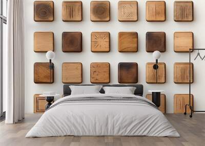 Set of various wooden rubber Wall mural