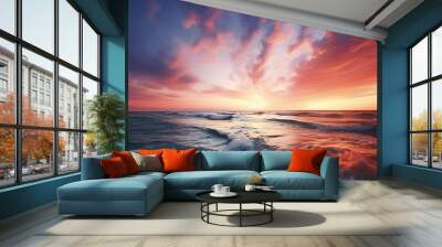 sunset over the sea Wall mural