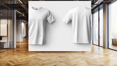 Two white t-shirts are shown side by side Wall mural