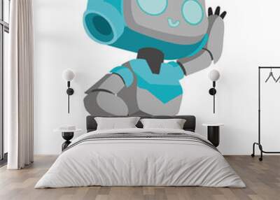 cheerful robot welcomes Wall mural