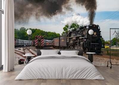 Nickel Plate steam locomotive 765 departing Fox Lake, IL Wall mural