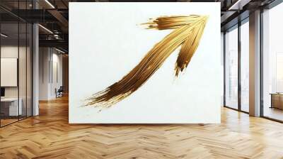 Golden Brushstroke Arrow in Circular Motion
 Wall mural