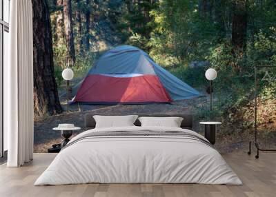 tent in the forest Wall mural