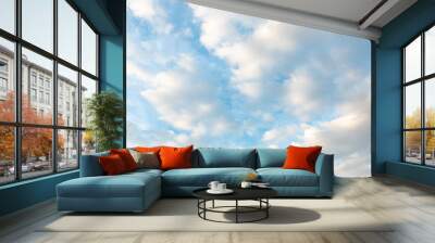 The nature of blue sky with cloud in the morning. Wall mural