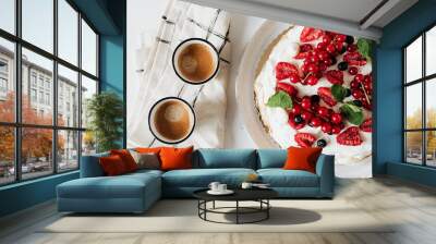 Two cups of coffee Wall mural