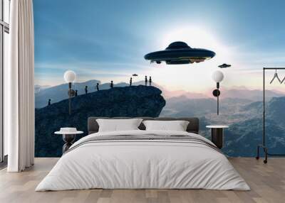 an alien planet,3d illustration Wall mural