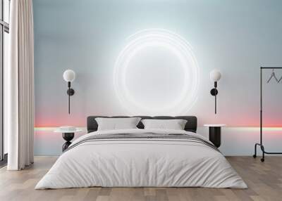 Neon Dreams: A Modern Abstract Art Light Background with Minimal Is Glowing On White Light Backdrop Wall mural