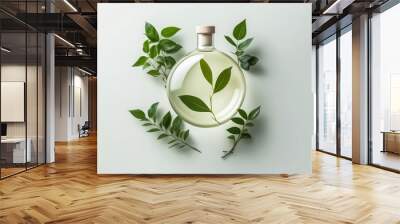 The Beauty of Organic Minimal Background, Research in Laboratory essential concept, mockup beauty and cosmetic for healthy. Wall mural