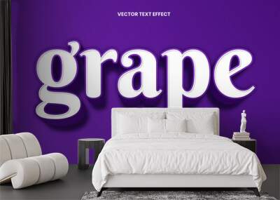 Grape 3D Text Effect Wall mural