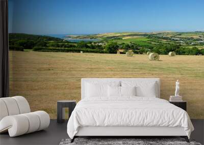 Beautiful Coast Near Aberaeron Wales Great Britain On A Beautiful Summer Day With A Clear Blue Sky Wall mural