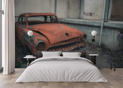 classic old car corroded and weathered Wall mural