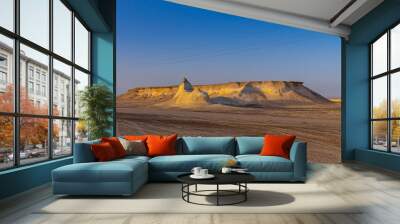 The landscape of the desert in the middle east, formerly being the bottom of the ocean now an arid area with natural resources below or a beautiful place to go on a desert safari  Wall mural