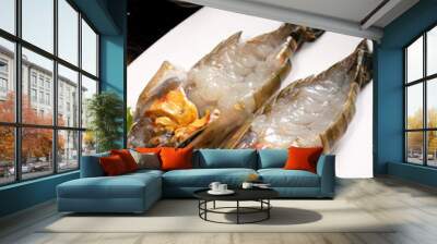 fresh water shrimps on dish Wall mural