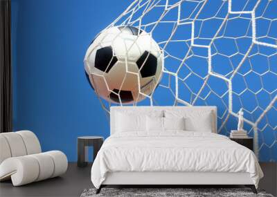 soccer ball in goal Wall mural