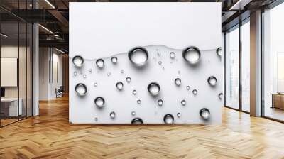 abstract water droplets isolated background with white background Wall mural