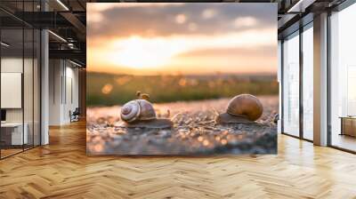 snails and tiny Wall mural