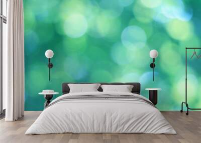 Abstract blue green bokeh background Wall mural