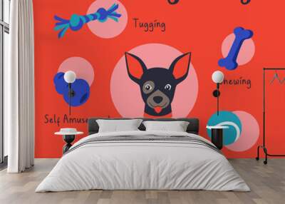 Dogs Toys Colourful Circle Icons Vector Collection Wall mural