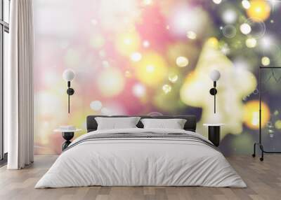 Abstract Christmas bokeh background Wall mural