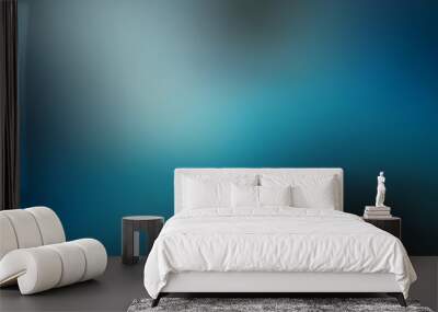 An abstract design with blurred lines and a gradient of blue, teal, and white. Wall mural