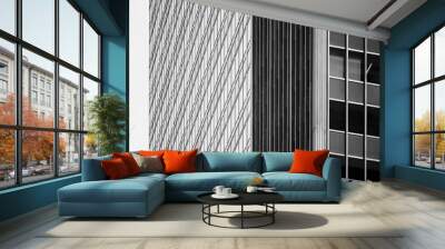 Modern office building detail, glass surface with B&W color Wall mural