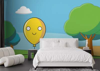 balloon background is tree Wall mural