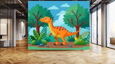 dinosaur background is tree Wall mural