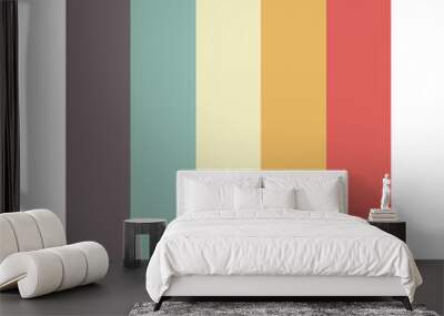 Retro Streifen Vintage Bunte Farben Vektor Wall mural