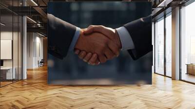 businessmen handshake - business meeting and partnership concept copy space Wall mural