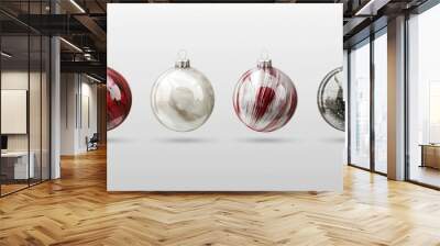 Christmas balls collection. for christmas decoration.transparent background. Wall mural