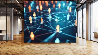 connected professionals abstract network illustrates business contacts corporate relationships strategic partnerships dynamic 3d rendering Wall mural