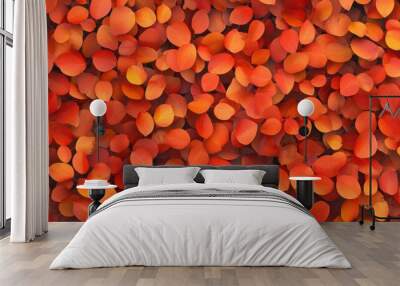 Fall leaves background with orange colorful leaves filling ebtire frame, generative AI Wall mural