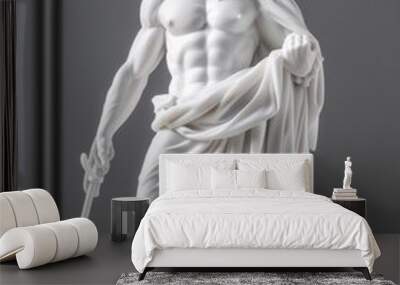 Majestic statue of Zeus in ancient Greek style , Greek, sculpture, god, myth, ancient, Olympia, thunder, powerful, marble Wall mural