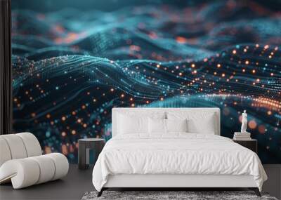 Modern abstract 3D background technological process and scientific digital data storage network hyper realistic  Wall mural